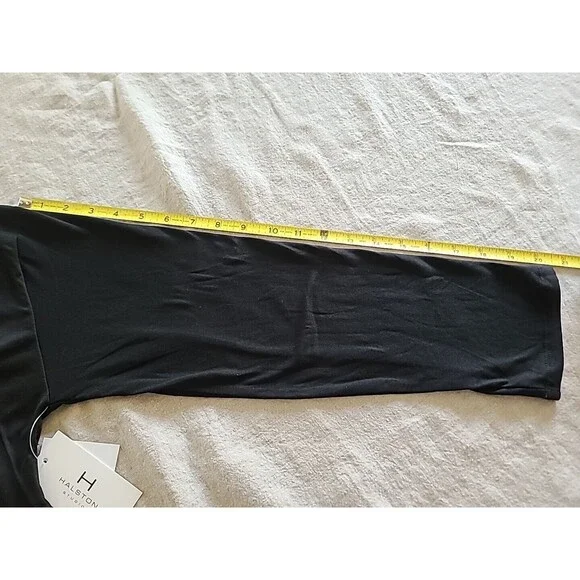 Halston Studio Women's Black Long Sleeve Top SIZE L NWT - Picture 9 of 12